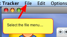 The file menu